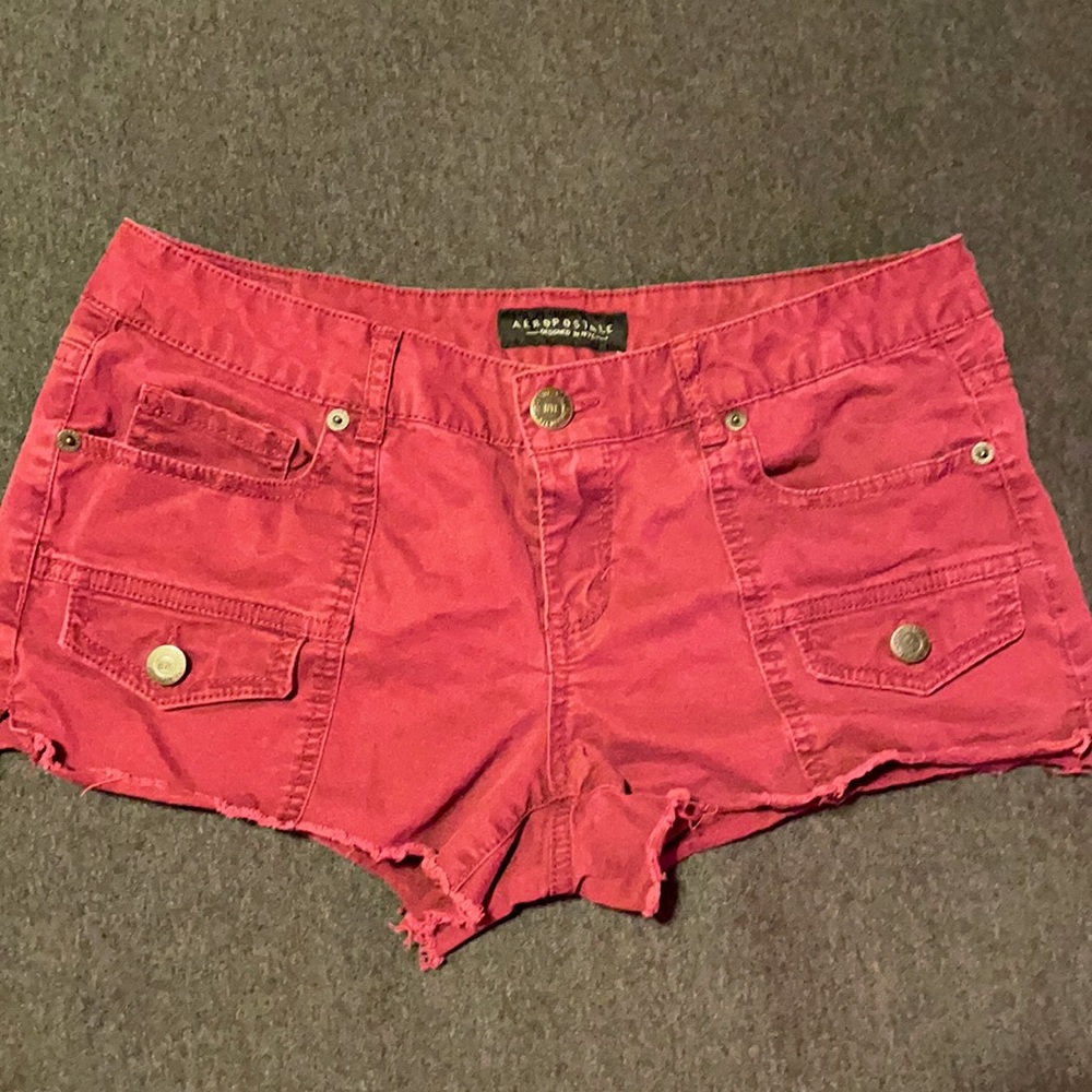 Aeropostale Shorty Shorts-burgundy red